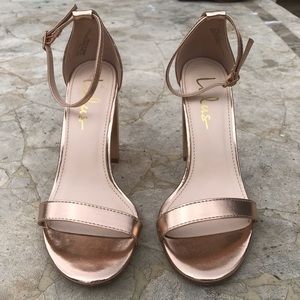 Rose Gold Ankle Strap Heels